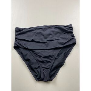 Bleu | Rod Beattie Black Ruched High-Waist Bikini Bottom Size 10